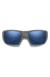 Smith Guide's Choice 62mm Polarized Oversize Wraparound Sunglasses In Blue