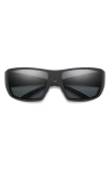 Smith Guide's Choice 62mm Polarized Oversize Wraparound Sunglasses In Black/chromapop Glass Gray