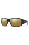 Smith Guide's Choice 62mm Polarized Oversize Wraparound Sunglasses In Black/glass Bronze