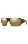 Smith Guide's Choice 62mm Polarized Oversize Wraparound Sunglasses In Tortoise/glass Bronze