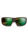 Smith Guide's Choice 62mm Polarized Oversize Wraparound Sunglasses In Tortoise/glass Brown Green