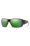 Smith Guide's Choice 62mm Polarized Oversize Wraparound Sunglasses In Tortoise/glass Green