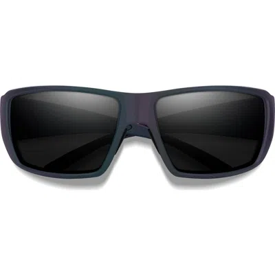 Smith Guides 62mm Chromapop™ Polarized Oversize Wraparound Sunglasses In Black
