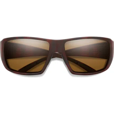 Smith Guides 62mm Chromapop™ Polarized Oversize Wraparound Sunglasses In Brown