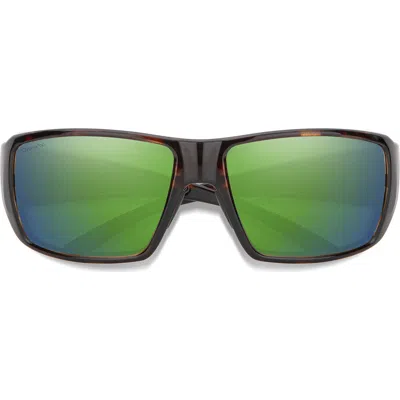 Smith Guides 62mm Chromapop™ Polarized Oversize Wraparound Sunglasses In Green