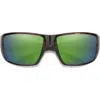 Smith Guides 62mm Chromapop™ Polarized Oversize Wraparound Sunglasses In Tortoise/chromapop Green