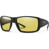 Smith Guides Choice Xl 63mm Chromapop™ Polarized Oversize Square Sunglasses In Black/low Light Yellow