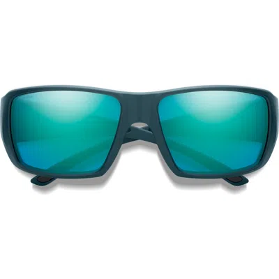 Smith Guides Choice Xl 63mm Chromapop™ Polarized Oversize Square Sunglasses In Blue