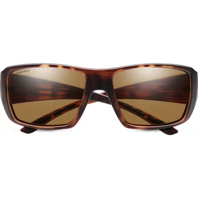Smith Guides Choice Xl 63mm Chromapop™ Polarized Oversize Square Sunglasses In Brown