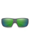 Smith Guides Choice Xl 63mm Chromapop™ Polarized Oversize Square Sunglasses In Matte Cement/glass Green