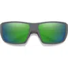 Smith Guides Choice Xl 63mm Chromapop™ Polarized Oversize Square Sunglasses In Green