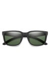 Smith Headliner 55mm Polarized Rectangle Sunglasses In Matte Black/gray Green