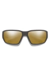 Smith Hookset 62mm Chromapop™ Polarized Oversize Wraparound Sunglasses In Brown