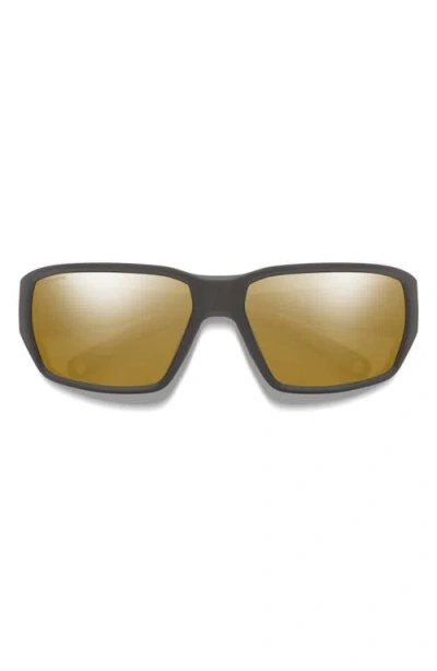 Smith Hookset 62mm Chromapop™ Polarized Oversize Wraparound Sunglasses In Brown