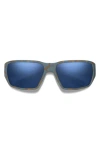Smith Hookset 62mm Chromapop™ Polarized Oversize Wraparound Sunglasses In Blue