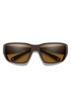 Smith Guides 62mm Chromapop™ Polarized Oversize Wraparound Sunglasses In Brown
