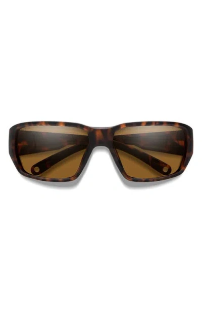 Smith Hookset 62mm Chromapop™ Polarized Oversize Wraparound Sunglasses In Brown