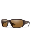 Smith Hookset 62mm Chromapop™ Polarized Oversize Wraparound Sunglasses In Mississippi Mud/brown