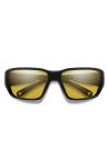 Smith Hookset 62mm Chromapop™ Polarized Oversize Wraparound Sunglasses In Black