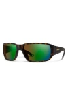 Smith Hookset 62mm Chromapop™ Polarized Oversize Wraparound Sunglasses In Tortoise/brown Green