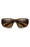 Smith Hookset 62mm Chromapop™ Polarized Oversize Wraparound Sunglasses In Tortoise/chromapop Brown