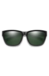 Smith Joya 56mm Chromapop™ Polarized Square Sunglasses In Black