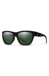 Smith Joya 56mm Chromapop™ Polarized Square Sunglasses In Black/chromapop Gray Green