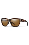 Smith Joya 56mm Chromapop™ Polarized Square Sunglasses In Tortoise/glass Brown
