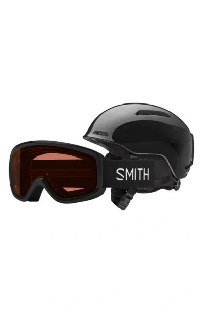 Smith Kids' Glide Jr. Snow Helmet With Mips & Snowday Snow Goggles Set In Black