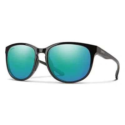 Pre-owned Smith Lake Shasta Cateye Sunglasses Black & Chromapop Polarized Opal Blue Mirror In Multicolor