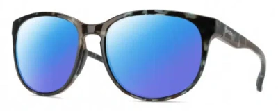Pre-owned Smith Lake Shasta Unisex Cateye Polarized Sunglasses In Tortoise Blue Black 56mm In Blue Mirror Polar