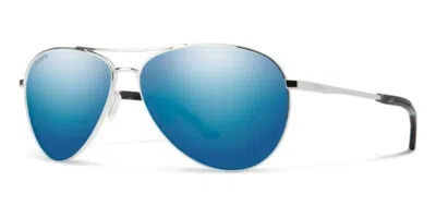 Smith Langley 2 Polarized 010/qg Men's Sunglasses Silver Size 61