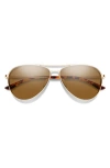 Smith Langley Ii 61mm Chromapop™ Polarized Aviator Sunglasses In Gold/brown