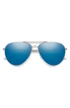 Smith Layback 60mm Chromapop™ Polarized Aviator Sunglasses In Blue