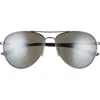 Smith Layback 60mm Polarized Aviator Sunglasses In Dark Ruth/platinum Mirror