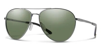 Smith Layback Polarized R80/m9 Men's Sunglasses Grey Size 60 In Dark Ruthenium Grey