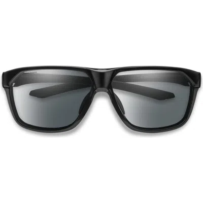 Smith Leadout Pivlock 63mm Chromapop™ Oversize Wraparound Sunglasses In Black