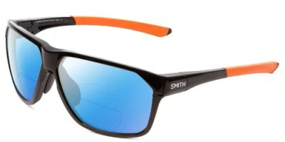 Pre-owned Smith Leadout Polarized Bi-focal Sunglasses In Black Orange 63mm 41 Lens Options In Blue Mirror