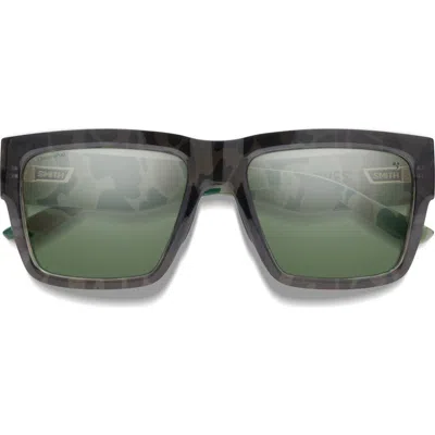 Smith Lineup 58mm Chromapop™ Polarized Rectangular Sunglasses In Green