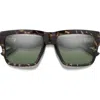 Smith Lineup 58mm Chromapop™ Polarized Rectangular Sunglasses In Alpine Tortoise/gray Green