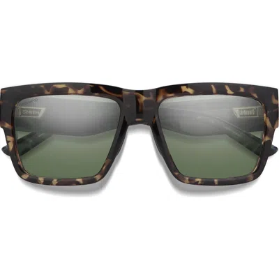 Smith Lineup 58mm Chromapop™ Polarized Rectangular Sunglasses In Alpine Tortoise/gray Green