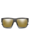 Smith Lineup 58mm Chromapop™ Polarized Rectangular Sunglasses In Matte Gray Horn/bronze