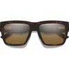 Smith Lineup 58mm Chromapop™ Polarized Rectangular Sunglasses In Matte Tortoise/brown