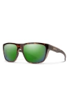 Smith Longfin 57mm Chromapop™ Polarized Square Sunglasses In Tortoise/glass Green