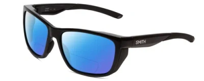 Pre-owned Smith Longfin Unisex Wrap 59mm Polarized Bi-focal Sunglasses In Black 41 Options In Blue Mirror