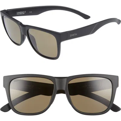 Smith Lowdown 2 55mm Chromapop™ Polarized Square Sunglasses In Black