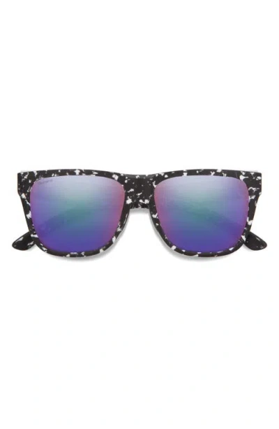 Smith Lowdown 2 55mm Chromapop™ Polarized Square Sunglasses In Matte Black Marble/violet