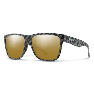 Pre-owned Smith Lowdown 2 Sunglasses - Matte Grey Marble W/chromapop Polarized Bronze