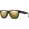 Smith Lowdown Slim 2 53mm Chromapop™ Polarized Square Sunglasses In Matte Black Gold/black Gold