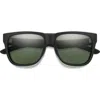 Smith Lowdown Slim 2 55mm Chromapop™ Square Sunglasses In Black/gray Green